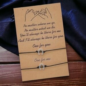 Double the Luck: Horseshoe Wish Bracelets Set - Friendship Magic Awaits! 🌟 NWT